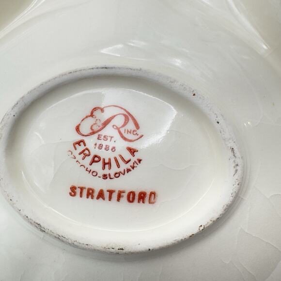 Vintage Chintz Windsor E & R Erphila 4 Section Serving Dish Czechoslovakia - Picture 6 of 12